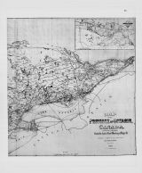 Ontario Province Map, Peterborough Town and Ashburnham Village 1875